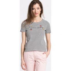 Only - Top. Szare topy damskie ONLY, l, z aplikacjami, z bawełny, z okrągłym kołnierzem. W wyprzedaży za 49,90 zł.