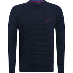 Sweter "Contest" w kolorze granatowym. Niebieskie swetry klasyczne męskie marki Sir Raymond Taylor, m, z haftami, z okrągłym kołnierzem. W wyprzedaży za 139,95 zł.