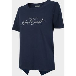 T-shirt damski TSD615 - granat - Outhorn. Koszulki damskie Outhorn, bez wzorów, z asymetrycznym kołnierzem. Za 39,99 zł.