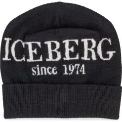 Czapka ICEBERG - 2c Berretto Maglia 19II2P130427003-900 Black. Czarne czapki męskie Iceberg, bez wzorów, z kaszmiru. Za 519,00 zł.