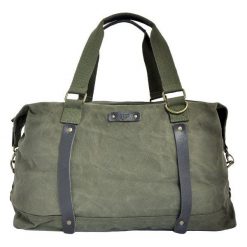 Bawełniana torba weekender unisex 2JUS by DAAG Zone 4 oliwka. Brązowe torby męskie skórzane daag, z bawełny. Za 189,99 zł.