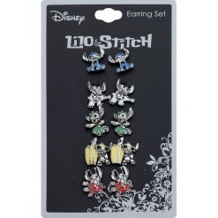 Lilo & Stitch Stitch Poses Kolczyki - Earpin srebrny. Szare kolczyki damskie marki Lilo & Stitch, srebrne. Za 62,90 zł.