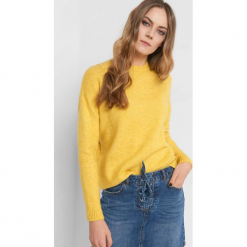 Sweter z wiązaniem z tyłu. Żółte bez kategorii Orsay, s, z elastanu, z golfem. Za 99,99 zł.