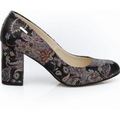 Czółenka na 7 cm słupku - skóra naturalna - model 042 - kolor boho. Szare czółenka damskie Zapato, na co dzień, bez wzorów, z jeansu, z okrągłym noskiem, bez obcasa, na obcasie. Za 319,00 zł.
