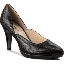 Półbuty CAPRICE - 9-22407-20 Black Reptile 010. Czarne półbuty damskie skórzane Caprice, eleganckie, na obcasie. W wyprzedaży za 199,00 zł.