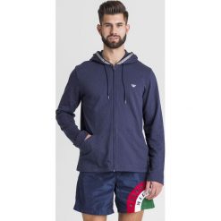BLUZA Emporio Armani. Niebieskie bluzy męskie Emporio Armani, s, bez wzorów, z kapturem, bez rękawów, z kapturem. Za 335,30 zł.