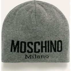 Moschino - Czapka. Szare czapki damskie MOSCHINO, bez wzorów, z wełny. Za 269,90 zł.