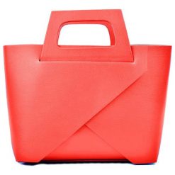 Torebki klasyczne damskie: Skórzana torebka w kolorze czerwonym – (S)25 x (W)40 x (G)12 cm