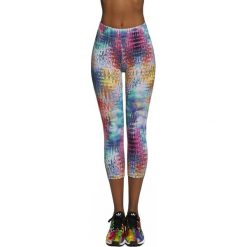 Bas Black Legginsy damskie Tessera 90 biało-fioletowo-niebieskie r. XL. Niebieskie legginsy damskie marki Bas Black, xl. Za 79,90 zł.