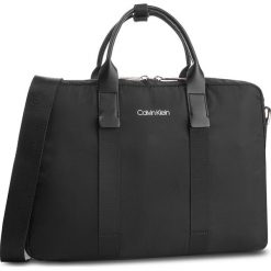 Torba na laptopa CALVIN KLEIN - Braced 1 G Laptop Bag K50K504223 Black 001. Czarne torby męskie skórzane Calvin Klein, bez wzorów, z materiału. W wyprzedaży za 399,00 zł.