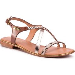 Sandały LES TROPEZIENNES - Horsou 23282 Leopard/Gold. Żółte klapki damskie Les Tropeziennes, bez wzorów, ze skóry, bez obcasa. W wyprzedaży za 219,00 zł.