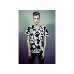 T-shirt czarno-biały. Czarne t-shirty męskie marki Luiza kimak, na lato, xl, z nadrukiem, z bawełny. Za 49,00 zł.