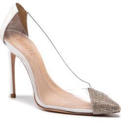Szpilki SCHUTZ - S 02091 0431 0002 U Transp/Branco. Białe półbuty damskie Schutz, bez wzorów, ze skóry, eleganckie, bez obcasa, na obcasie, bez zapięcia. Za 679,00 zł.