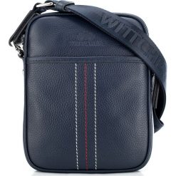 Torba 88-4U-409-7. Niebieskie listonoszki męskie Wittchen, w paski, eleganckie, na ramię, małe. Za 364,65 zł.
