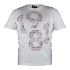 T-Shirt Armani Jeans. Szare t-shirty męskie Armani Jeans, m, z nadrukiem, z jeansu, bez kołnierzyka. Za 119,00 zł.
