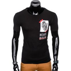T-SHIRT MĘSKI Z NADRUKIEM S984 - CZARNY. Czarne t-shirty męskie z nadrukiem marki Ombre Clothing, m. Za 29,00 zł.