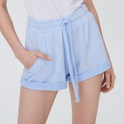 Dresowe szorty - Niebieski. Niebieskie szorty damskie Sinsay, s, bez wzorów, z dresówki. Za 29,99 zł.