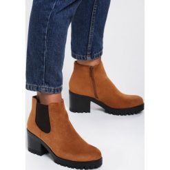 Camelowe Botki Ainsley. Brązowe botki dziewczęce Inny, za kostkę, bez zapięcia. Za 109,99 zł.