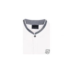 Shirt "pique" ze stójką bonprix biały. Białe koszulki męskie bonprix, xl, bez wzorów, ze stójką, bez rękawów. Za 44,99 zł.