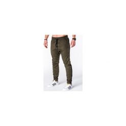 Joggery męskie: SPODNIE MĘSKIE JOGGERY P670 – KHAKI