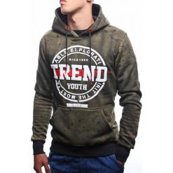 Bluza męska z kapturem zielona Recea. Zielone bluzy męskie Recea, xl, z napisami, z bawełny, z kapturem, bez rękawów, z kapturem. Za 57,90 zł.