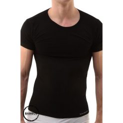 Męska bezszwowa podkoszulka GINO ECO Bamboo Short. Czarne podkoszulki męskie Astratex, m, ze skóry. Za 78,99 zł.