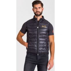 KAMIZELKA PUCHOWA EA7 EMPORIO ARMANI. Żółte płaszcze męskie EA7 Emporio Armani, m, z nadrukiem, z puchu, bez kaptura. W wyprzedaży za 495,20 zł.