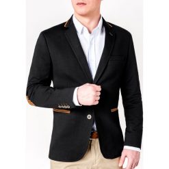 Marynarka męska casual M72 - czarna. Czarne marynarki męskie Ombre Clothing, na lato, s, bez wzorów, z bawełny, casualowe. Za 79,00 zł.