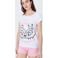 Dwuczęściowa piżama Bambi - Biały. Białe piżamy damskie Sinsay, s. Za 49,99 zł.