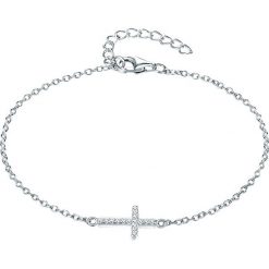 Srebrna bransoletka z elementem ozdobnym. Szare bransoletki damskie Tess Diamonds, Carat 1934 & Co., z materiału, z cyrkonią, srebrne. W wyprzedaży za 84,95 zł.