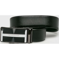 VIP COLLECTION - Pasek skórzany. Czarne paski męskie marki VIP COLLECTION, w paski, ze skóry. W wyprzedaży za 79,90 zł.
