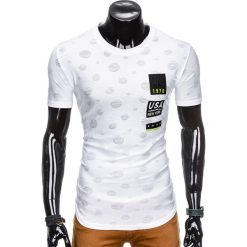 T-shirty męskie: T-SHIRT MĘSKI Z NADRUKIEM S863 – BIAŁY