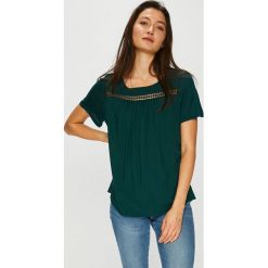 Vero Moda - Top. Białe bluzki damskie Vero Moda, s, bez wzorów, z wiskozy, z okrągłym kołnierzem, z krótkim rękawem. W wyprzedaży za 49,90 zł.