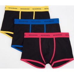Bokserki męskie: 3 pack dwukolorowych bokserek – Czarny