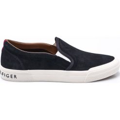 Tommy Hilfiger - Tenisówki. Niebieskie tenisówki męskie marki TOMMY HILFIGER, ze skóry. W wyprzedaży za 249,90 zł.