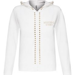 Bluza MOSCHINO UNDERWEAR. Białe bluzy damskie Moschino Underwear, bez wzorów, z bawełny, bez rękawów, z kapturem. W wyprzedaży za 631,00 zł.
