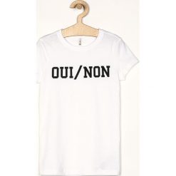 Kids Only - T-shirt dziecięcy 122-164 cm. Białe bluzki dziewczęce Kids Only, z nadrukiem, z bawełny, z okrągłym kołnierzem, z krótkim rękawem, krótkie, bez kaptura. Za 39,90 zł.
