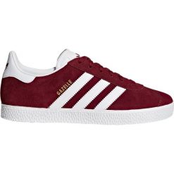 BUTY GAZELLE. Czerwone trampki i tenisówki damskie Adidas, w paski, z gumy, z paskami. Za 249,99 zł.