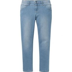 Dżinsy "power-stretch" Regular Fit Tapered bonprix niebieski "bleached”. Niebieskie jeansy męskie bonprix, m, bez wzorów. Za 109,99 zł.