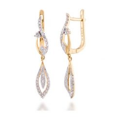 Wyjątkowe Kolczyki - , Diament 0,16ct. Żółte kolczyki damskie marki W.KRUK, z brylantem, złote. Za 2790,00 zł.