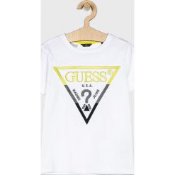 Guess Jeans - T-shirt dziecięcy 118-175 cm. Czerwone t-shirty chłopięce Guess Jeans, z nadrukiem, z elastanu, bez rękawów. W wyprzedaży za 79,90 zł.