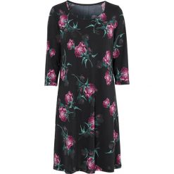 Cellbes Sukienka czarny w kwiaty female czarny/ze wzorem 42/44. Czarne sukienki damskie Cellbes, w kwiaty, z dżerseju, eleganckie, bez kołnierzyka, bez rękawów. W wyprzedaży za 44,00 zł.