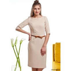 Sukienki: ELEGANCKA DOPASOWANA SUKIENKA z TKANINY KOSTIUMO