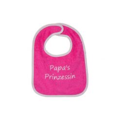 Śliniaki: FILLIKID Śliniaczek z napisem Papa’s Prinzessin różowy/ szary