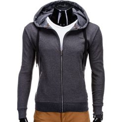 Bluzy męskie: BLUZA MĘSKA ROZPINANA Z KAPTUREM B555 - GRAFITOWA