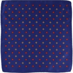 Niebieska Elegancka Męska Poszetka -ALTIES- w Czerwone Kwiatki POSZALTTANIA0232. Czerwone poszetki męskie Alties, w kwiaty, z materiału, eleganckie. Za 16,90 zł.