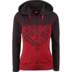Bluzy damskie: Full Volume by EMP Crossbones Skully Hoodiejacket Bluza z kapturem rozpinana damska czarny/czerwony