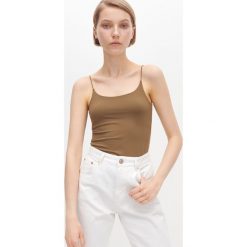 Gładki top - Khaki. Brązowe topy damskie Reserved, s, bez wzorów, bez kołnierzyka. Za 39,99 zł.