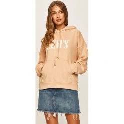 Levi's - Bluza. Czerwone bluzy damskie Levi's®, s, z aplikacjami, z bawełny, bez rękawów, z kapturem. Za 319,90 zł.