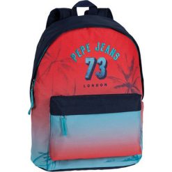 Plecaki męskie: Plecak w kolorze granatowo-błękitno-czerwonym – (S)32 x (W)42 x (G)16 cm